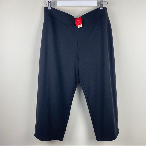 Talbots Cropped Pants Black Activewear Leisure Women's Size Large New